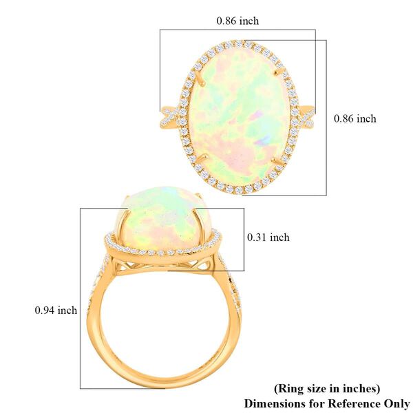 ILIANA zertifiziert und geprüft AAA natürlicher, äthiopischer Welo Opal und SI GH Diamant Ring in 750 Gold - 9,50 ct. image number 5