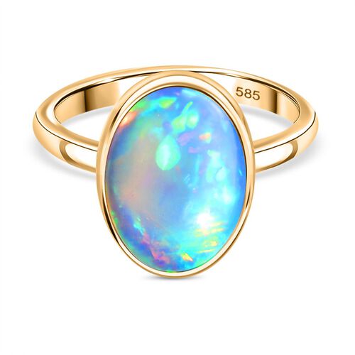 AAA Natürlicher, äthiopischer Welo Opal Ring 585 Gold (Größe 18.00) (10-15 Werktage Lieferzeit) ca. 3.70 ct image number 0