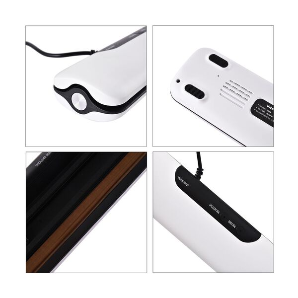 HOMESMART - Vakuumverpackungsmaschine, inkl. 30 Beutel und 6m Rolle, 37,5x18,5x8,5 cm, weiß image number 6