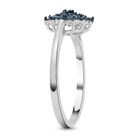 Blauer Diamant-Ring, 925 Silber platiniert (Größe 16.00) ca. 0,50 ct image number 3