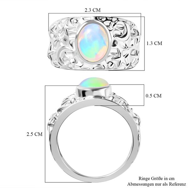 Nat&uuml;rlicher, &auml;thiopischer Welo Opal Ring 925 Silber (Gr&ouml;&szlig;e 19.00) ca. 1,30 ct image number 8