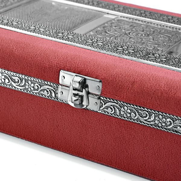 Handgefertigte, oxidierte Schmuckbox mit Eulen-Prägung, 24,2x15x7 cm image number 6