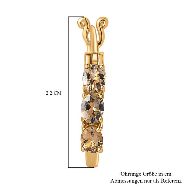 AA Nat&uuml;rlicher goldener Tansanit Ohrringe, 925 Silber Gelbgold Vermeil, ca. 0.98 ct image number 5