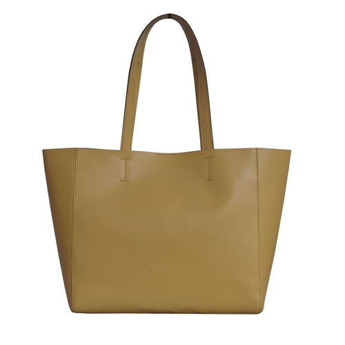 Assots London Abingdon Vollleder 100% echte Leder Handtasche mit Magnetverschluss, Größe: 32x12x28 cm, Senf image number 1