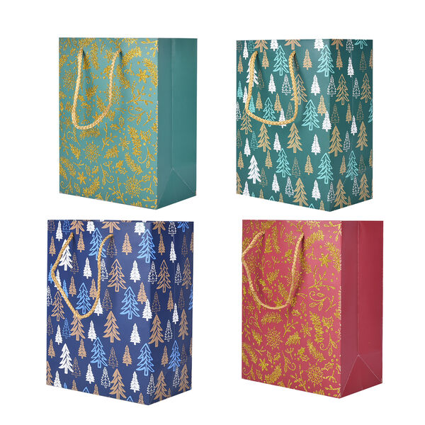 12er-Set Geschenktüten, Weihnachtsmotiv, Größe S (18x10x23 cm), M (32x12x26 cm), und L (31x12x42 cm), Mehrfarbig  image number 2