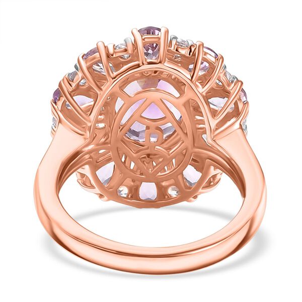 D'Joy AAA Rose De France Amethyst Ring 925 Silber 750 Ros&eacute;gold Vermeil (Gr&ouml;&szlig;e 19.00) ca. 5,55 ct image number 6