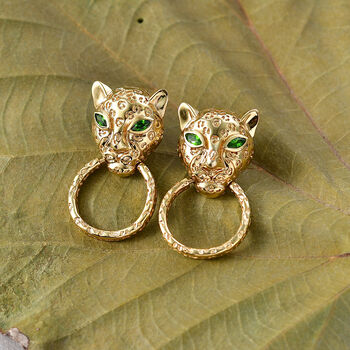 EVER TRUE Nat&uuml;rlicher Chromdiopsid Ohrringe Nickelfreies Messing ca. 0,36 ct.