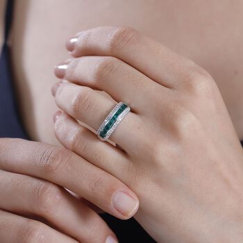 Labor Smaragd und Zirkon Ring - 1,13 ct.