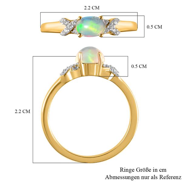 AA nat&uuml;rlicher, &auml;thiopischer Welo Opal und Zirkon-XO-Ring - 0,43 ct. image number 7