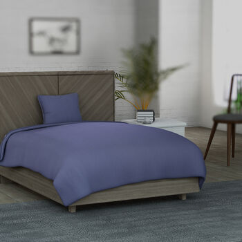 SERENITY NIGHT: 2er-Set Bettw&auml;sche aus 100% Bambus, 135x200 cm 80x80 cm, Silber