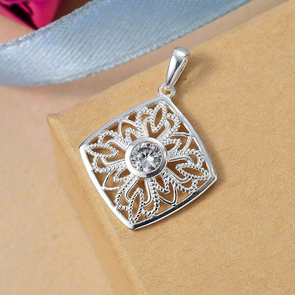 LUSTRO STELLA - Weißer Zirkonia Anhänger 925 Silber, Standard image number 2