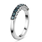 Blauer Diamant Half-Eternity-Bandring in Silber image number 4