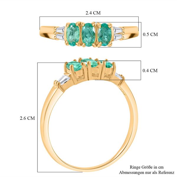 AA Kagem sambischer Smaragd und Moissanit Ring - 0,77 ct. image number 4