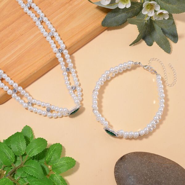 Gr&uuml;ner Kristall Schmuckset image number 1