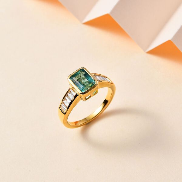 Kagem sambischer Smaragd und Moissanit-Ring - 2,05 ct. image number 1