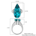 Capri-Blau Triplett Quarz und weißer Zirkon-Ring, 925 Silber platiniert  ca. 14,33 ct image number 6