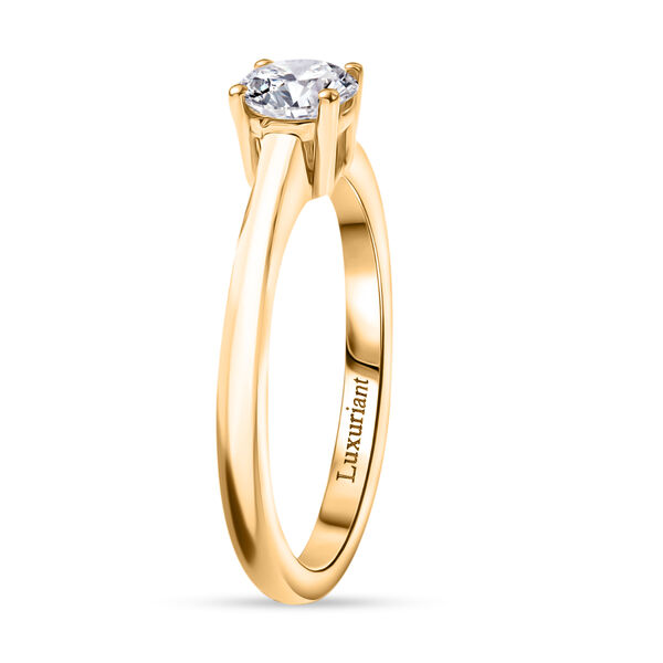 LUXURIANT DIAMOND - Lab Grown Diamant VS-EF SGL zertifiziert Ring, 925 Silber 750 Gelbgold Vermeil (Größe 18.00) ca. 0.50 ct image number 4