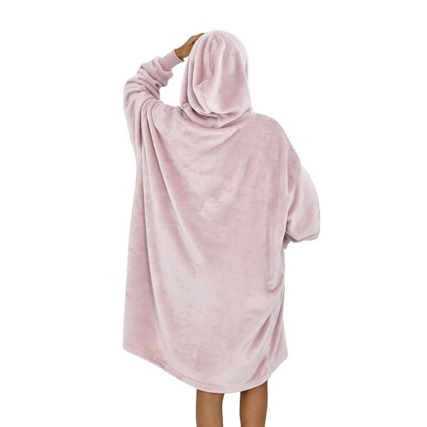 Flauschiger Flanell Hoodie mit gro&szlig;er Tasche, 96x89cm, rosa image number 2