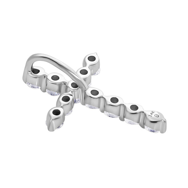 LUXURIANT VS-GH Labor Diamant Kreuz Anh&auml;nger in 585 Wei&szlig;gold - 0,50 ct. image number 2