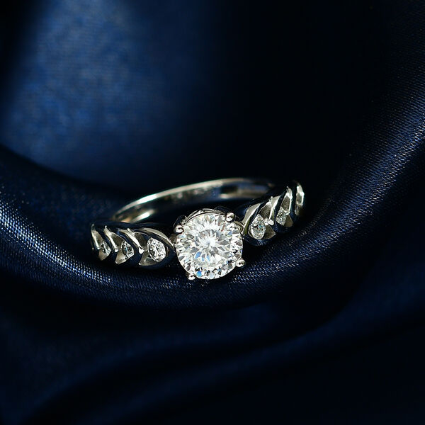 EVER TRUE 120 Facetten Moissanit Ring Nickelfreies Messing (Gr&ouml;&szlig;e 17.00) ca. 1,24 ct image number 1