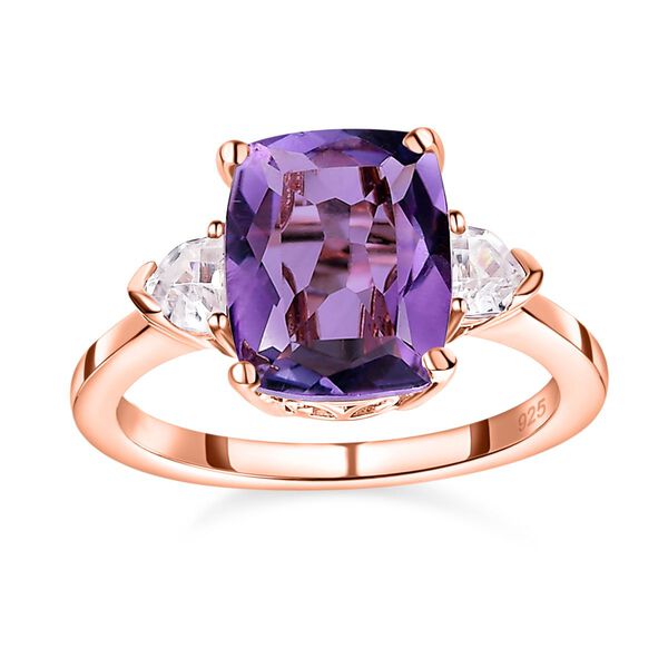 Rose De France Amethyst Schmuckset 925 Silber Ros&eacute;gold Vermeil ca. 6,30 ct. image number 4