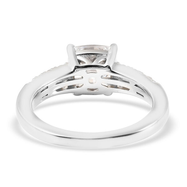 LUSTRO STELLA Hergestellt mit ZIRKONIA Halo Ring 925 Silber Rhodium-Überzug (Größe 16.00) ca. 5,17 ct image number 5