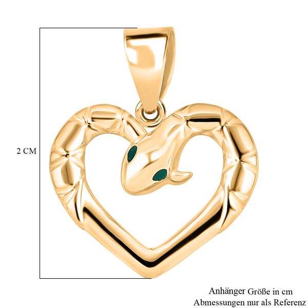 Royal Bali Kollektion - Schlangen Herz Anhänger in  375 Gold image number 5