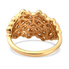 Diamant Bienenwaben Ring, 925 Silber Gelbgold Vermeil  ca. 0,50 ct image number 5
