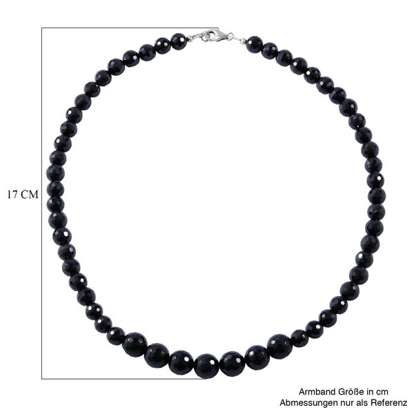Thai schwarze Spinell Halskette, 45 cm - 300 ct. image number 4