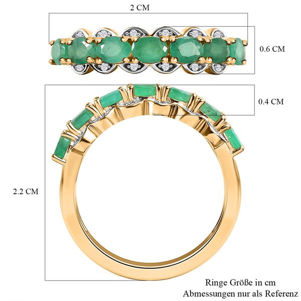 Kagem sambischer Smaragd und Zirkon-Ring - 1,16 ct. image number 7