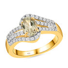 AAA Turkizit und weißer Zirkon-Ring, 925 Silber Gelbgold Vermeil  ca. 1,38 ct image number 3
