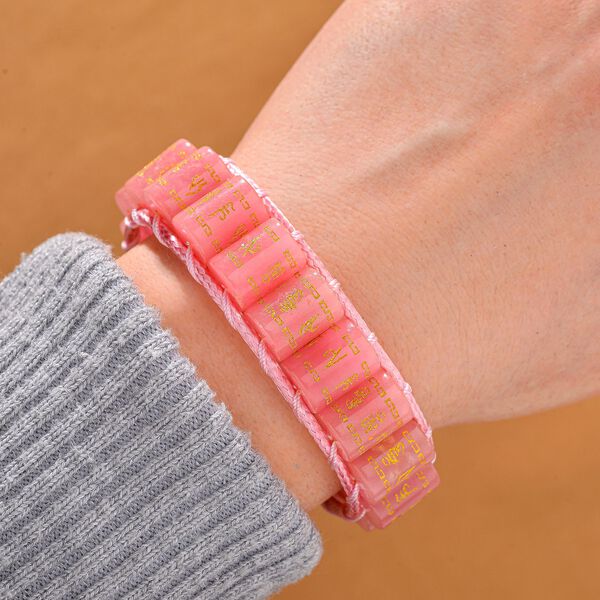 Flexibles rosa Jade Armband - 235 ct. image number 2