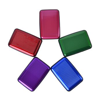 5er Set - RFID gesch&uuml;tzte Aluminium-Kartenh&uuml;llen, 11x7 cm, einfarbig