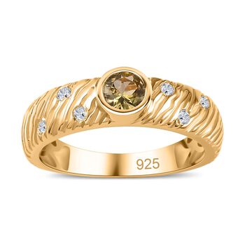 AA nat&uuml;rlicher goldener Tansanit und Zirkon-Ring - 0,52 ct.