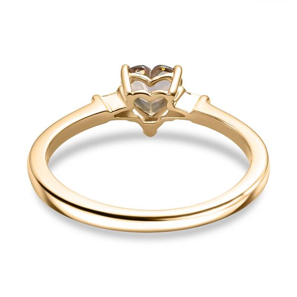 AA Nat&uuml;rlicher goldener Tansanit und Diamant Ring in 375 Gold - 0,82 ct. image number 6