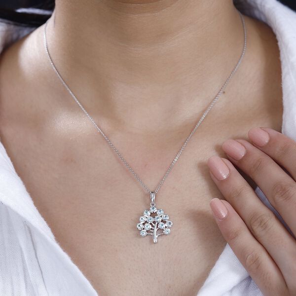 Paraiba-Apatit Anhänger 925 Silber platiniert ca. 1.00 ct image number 3