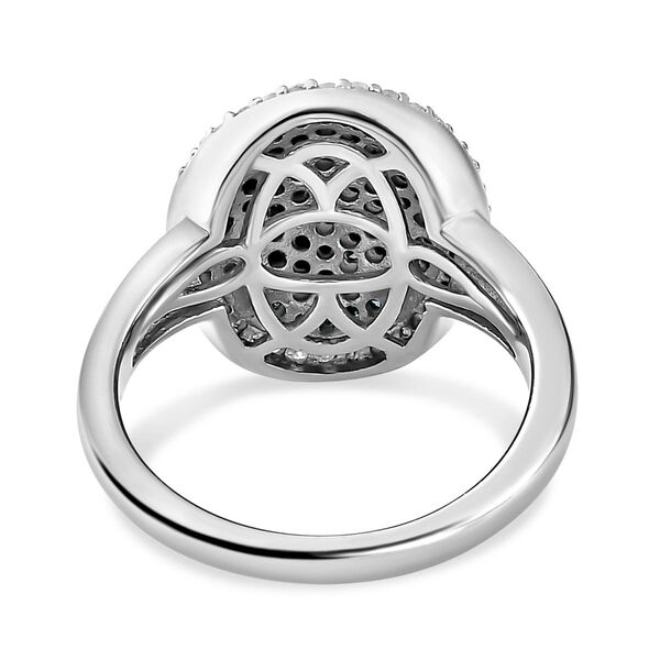Blauer und wei&szlig;er Diamant-Cluster-Halo-Ring - 1 ct. image number 5
