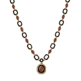 Afrikanische Rubin-Halskette, 45 cm - 12,61 ct.