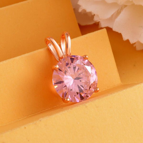 Rosa Zirkonia Anh&auml;nger, 925 Silber ros&eacute;vergoldet ca. 5,00 ct image number 3