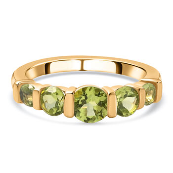 Nat&uuml;rlicher Peridot-Ring, 925 Silber vergoldet (Gr&ouml;&szlig;e 16.00) ca. 2,59 ct