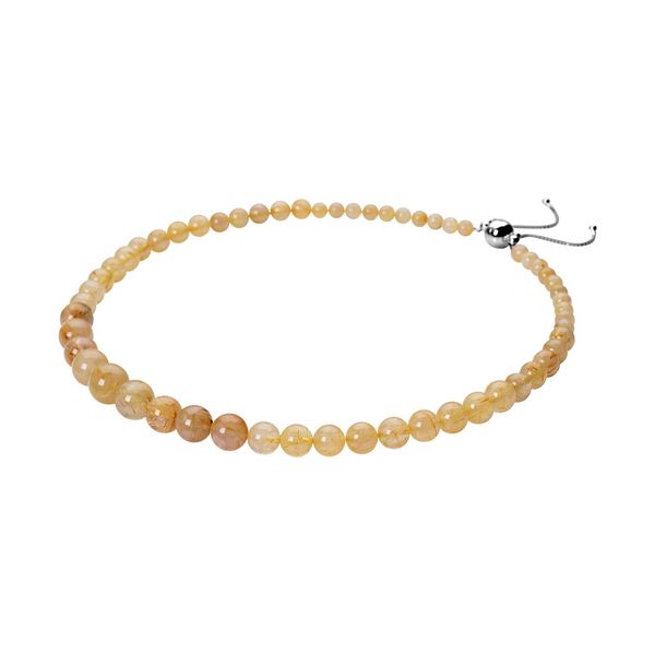 Goldene Rutil-Quarz Halskette, ca. 45 cm, 925 Silber rhodiniert ca. 282.00 ct image number 3