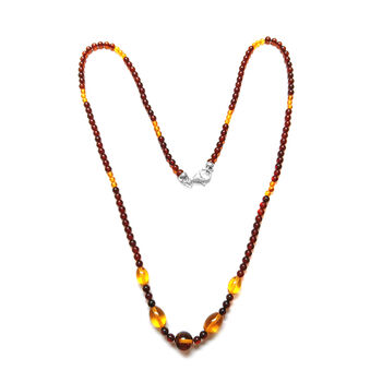 Nat&uuml;rliche Baltische Bernstein Halskette, ca. 56 cm 925 Silber