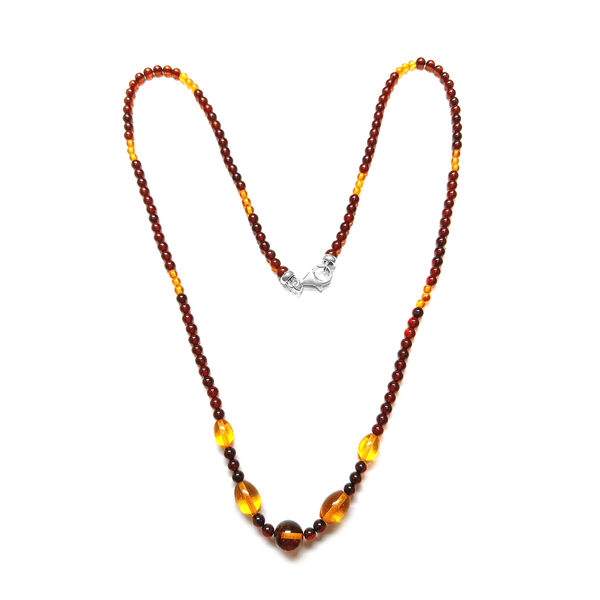 Nat&uuml;rliche Baltische Bernstein Halskette, ca. 56 cm 925 Silber