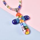 Mehrfarbige Muranoglas-Stil Halskette, 50 cm, Edelstahl (Größe 20.00) ca. 90,00 ct image number 1