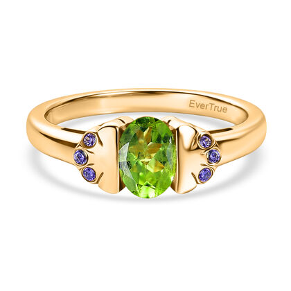 EVER TRUE Peridot, Blauer Zirkonia Ring Nickelfreies Messing (Gr&ouml;&szlig;e 20.00)