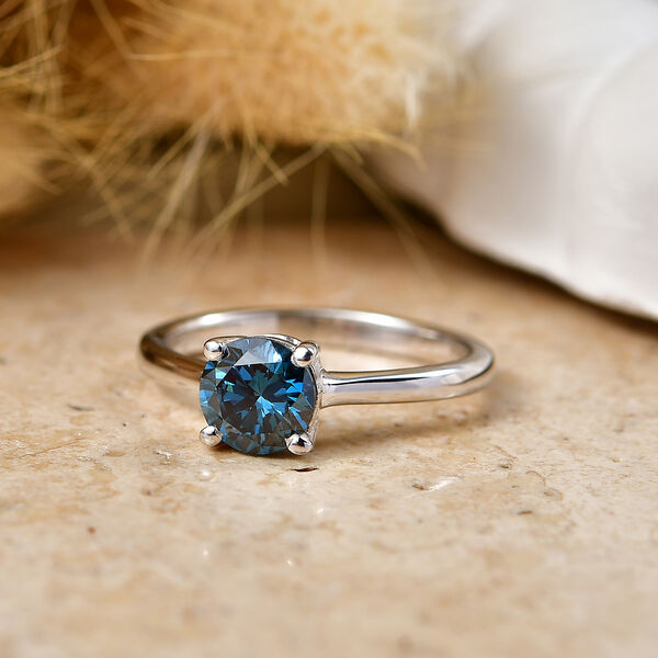 LUXURIANT DIAMOND - Lab Grown Blauer Diamant SI-GH Ring 925 Silber Rhodiniert (Gr&ouml;&szlig;e 18.00) ca. 1,02 ct image number 2
