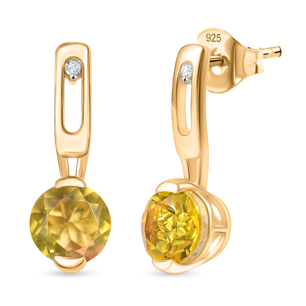 D'Joy Sphaleros Quarz, Wei&szlig;er Zirkon Schmuckset 925 Silber 750 Gelb Vergoldet (Gr&ouml;&szlig;e 17) ca. 4,62 ct. image number 7