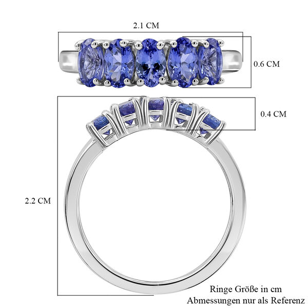 EVER TRUE Tansanit Ring Nickelfreies Messing (Gr&ouml;&szlig;e 17.00) ca. 1,16 ct image number 6