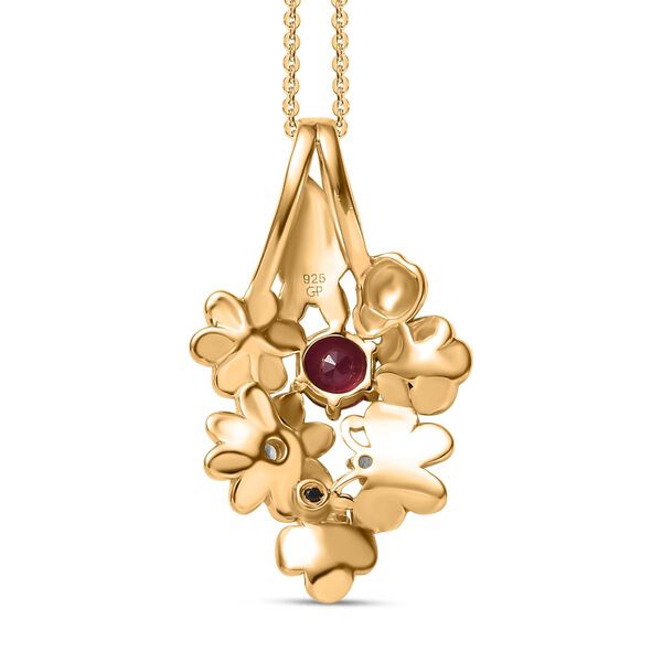 GP Italian Garden Kolelktion - AA afrikanischer Rubin , Zirkon und blauer Saphir-Anh&auml;nger mit 45cm Kette - 1,57 ct. image number 5