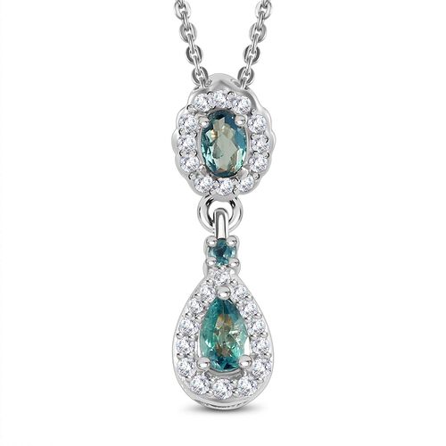 Alexandrit und Zirkon-Anhänger mit Kette - 0,71 ct. image number 0